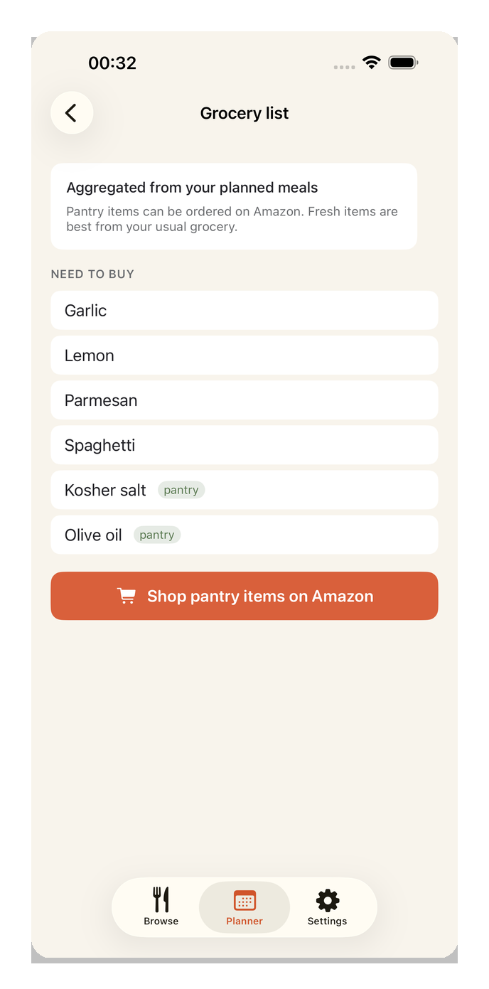 Grocery list
